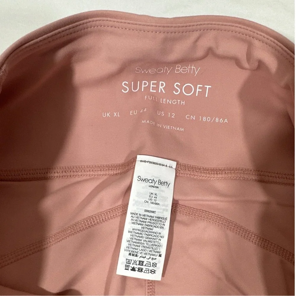 Sweaty Betty‎ [ XL 12 ] Super Soft Flow Yoga 7/8 Leggings in Bloom Pink